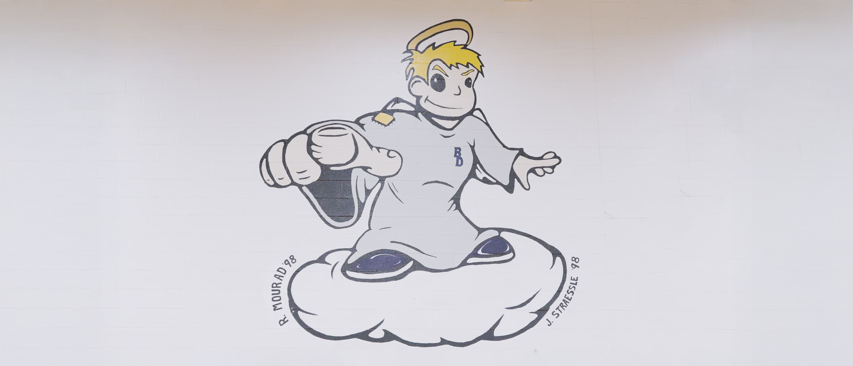 BD Saint painted on wall
